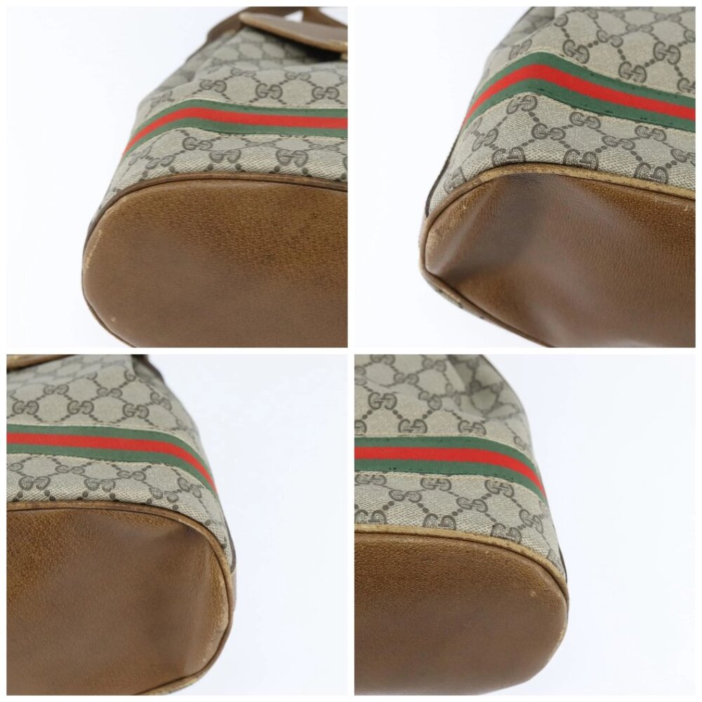 GUCCI GG Supreme Web Sherry Line Shoulder Bag PVC Beige Gold Auth 149255 - Picture 16 of 16